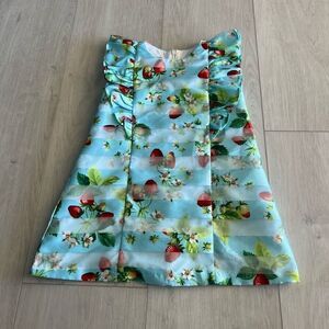 Pastourelle Pippa & Julie size 4 pale blue strawberry printed lined dress
